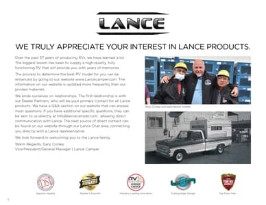 2023 Lance Travel Trailers Brochure page 2