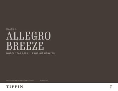 2023 Tiffin Allegro Breeze Brochure page 1