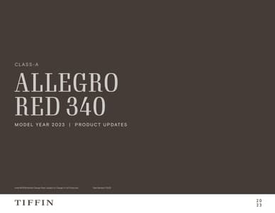 2023 Tiffin Allegro Red 340 Brochure page 1