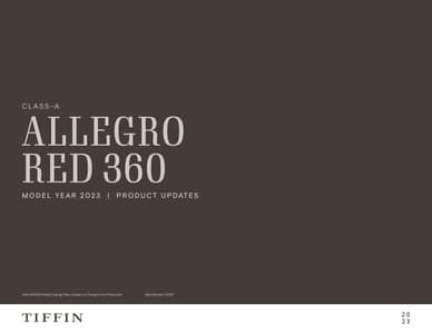 2023 Tiffin Allegro Red 360 Brochure page 1