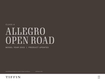 2023 Tiffin Open Road Allegro Brochure