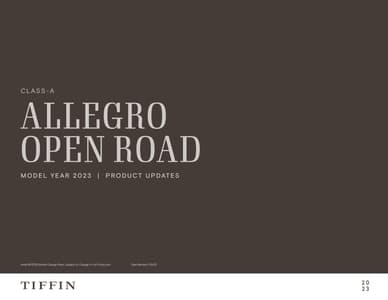 2023 Tiffin Open Road Allegro Brochure page 1