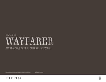 2023 Tiffin Wayfarer Brochure