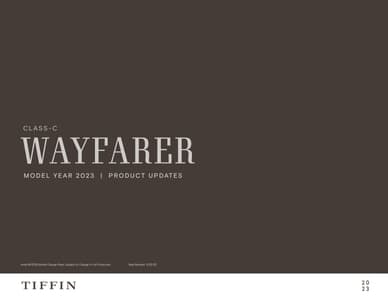 2023 Tiffin Wayfarer Brochure page 1