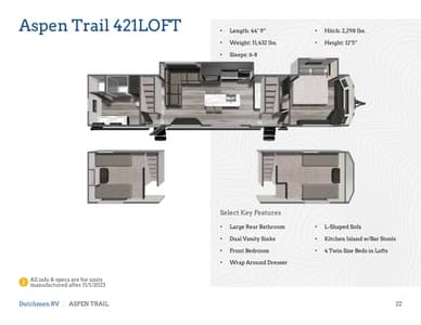 2024 Dutchmen Aspen Trail Destination Brochure page 22