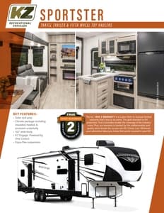 2024 KZ RV Sportster Brochure page 1
