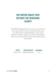 2025 Renegade RV Classic Brochure page 2
