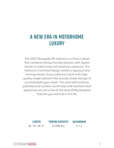2025 Renegade RV Valencia Brochure page 2