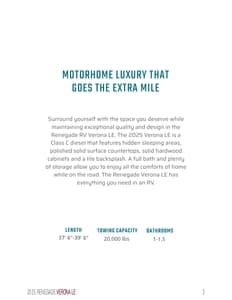 2025 Renegade RV Verona LE Brochure page 2