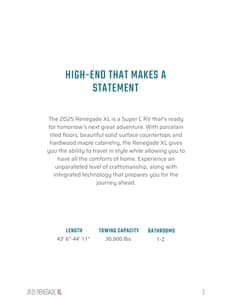 2025 Renegade RV XL Brochure page 2