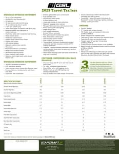2025 Starcraft GSL Travel Trailers Brochure page 4