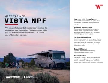 2025 Winnebago Vista Npf Preview Sheet Brochure