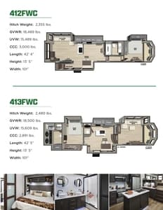 2026 Forest River Cottage Fifth Wheel Floorplans Brochure page 3