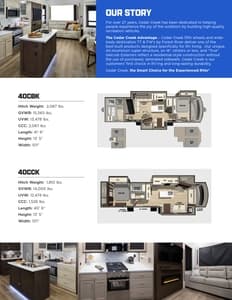 2026 Forest River Cottage Travel Trailer Floorplans Brochure page 2