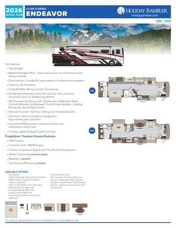 2026 Holiday Rambler Endeavor Flyer