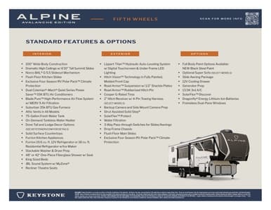 2026 Keystone RV Alpine Avalanche Edition Flyer page 2