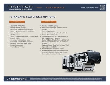 2026 Keystone RV Raptor Carbon Series Fifth Wheels Flyer page 2