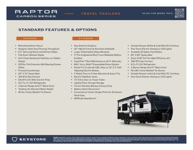 2026 Keystone RV Raptor Carbon Series Travel Trailer Brochure page 2