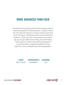 2026 Renegade RV Explorer Brochure page 2
