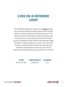 2026 Renegade RV Valencia Brochure page 2