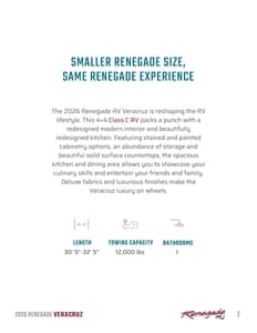 2026 Renegade RV Veracruz Brochure page 2
