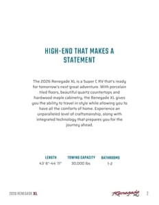 2026 Renegade RV XL Brochure page 2